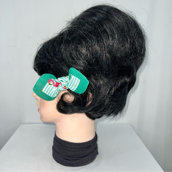 Flamingo and Stripes Retro Bandana Knotted Hair Bow - Picture 6 of 11